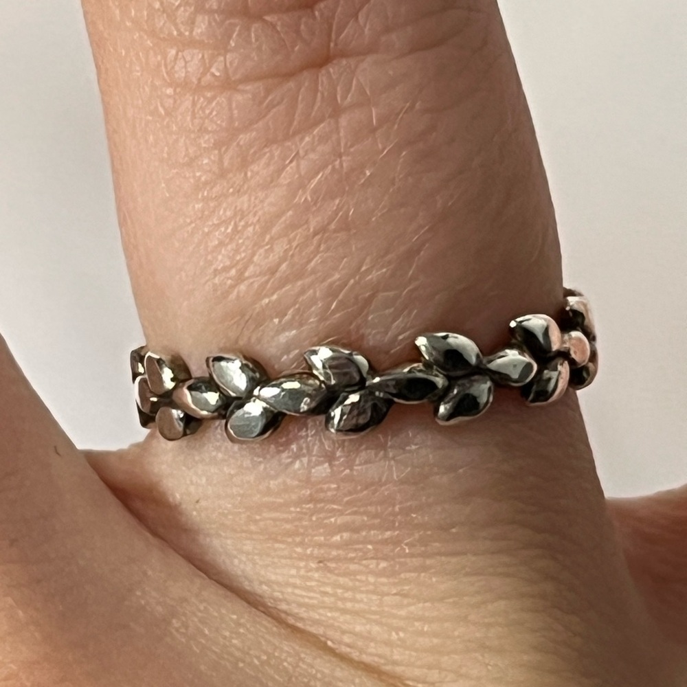 Elegant Silver 925 Leaf Vine Adjustable Ring